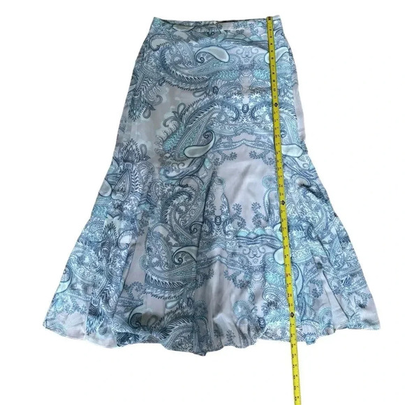 Banana Republic Blue White Maxi Skirt Paisley Long 10 - Picture 3 of 8